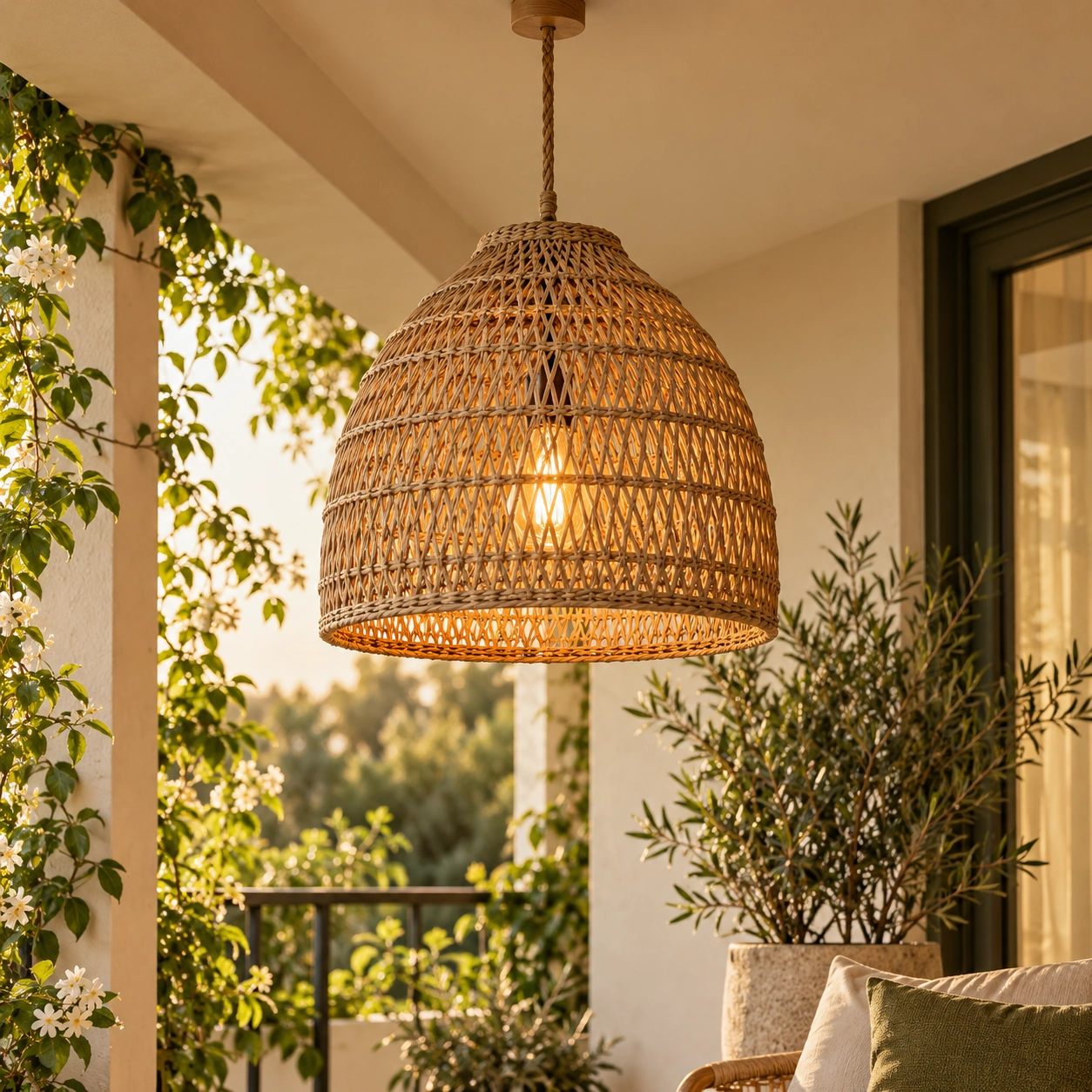 Style inspiration: warm woven rattan hanging pendant
